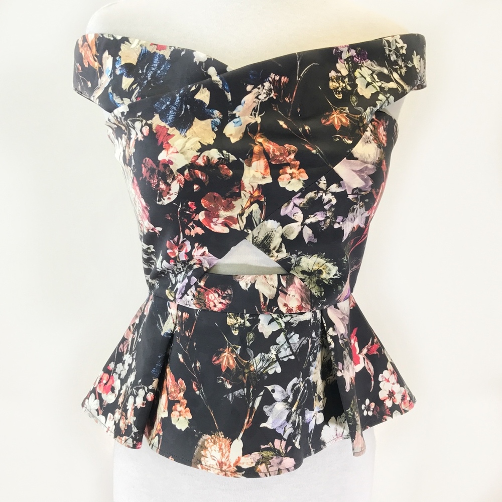 ✨sold✨ parker • davina floral off shoulder top - Picture 3 of 7